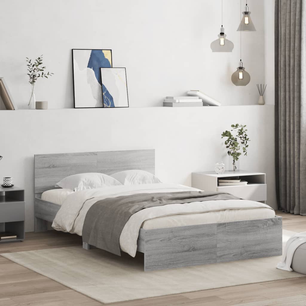 Bettgestell Grau Sonoma 135x190 cm