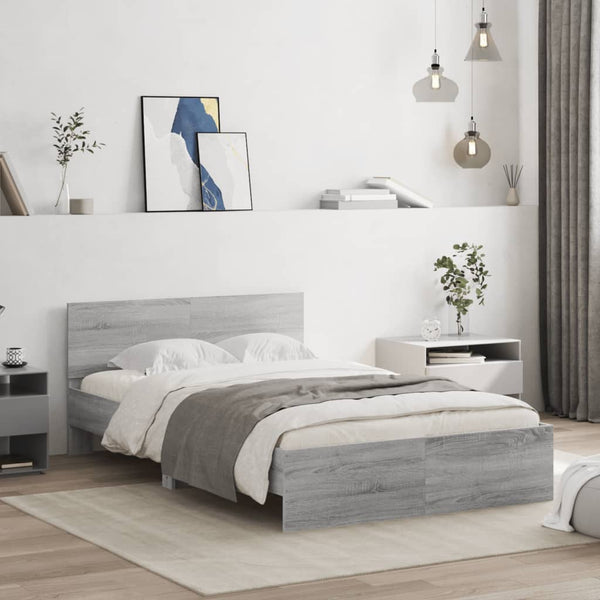 Bettgestell Grau Sonoma 135x190 cm