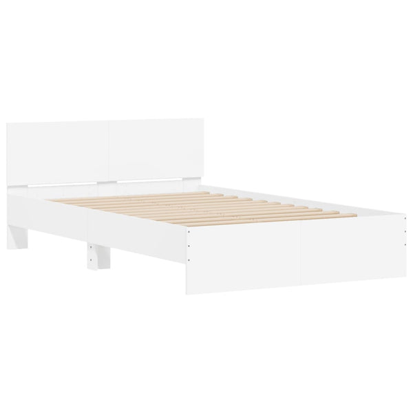 Bettgestell Weiß 120x190 cm mit Kopfteil