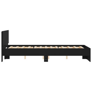 Bettgestell Schwarz 120x190 cm mit Kopfteil
