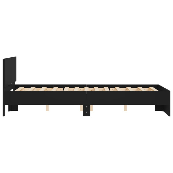 Bettgestell Schwarz 120x190 cm mit Kopfteil