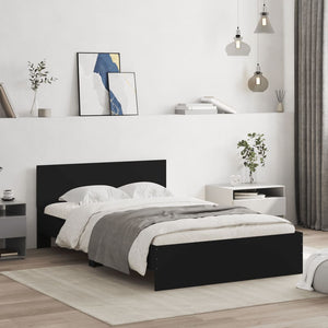 Bettgestell Schwarz 120x190 cm mit Kopfteil