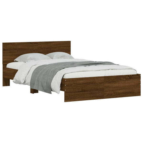 Bettgestell 120x190 cm Braun Eiche-Optik