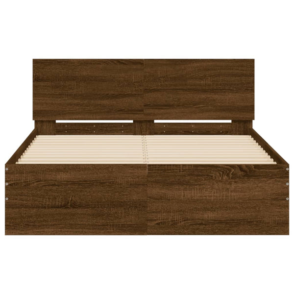 Bettgestell 120x190 cm Braun Eiche-Optik