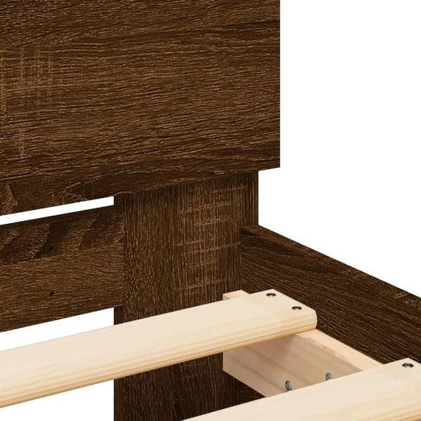 Bettgestell 120x190 cm Braun Eiche-Optik