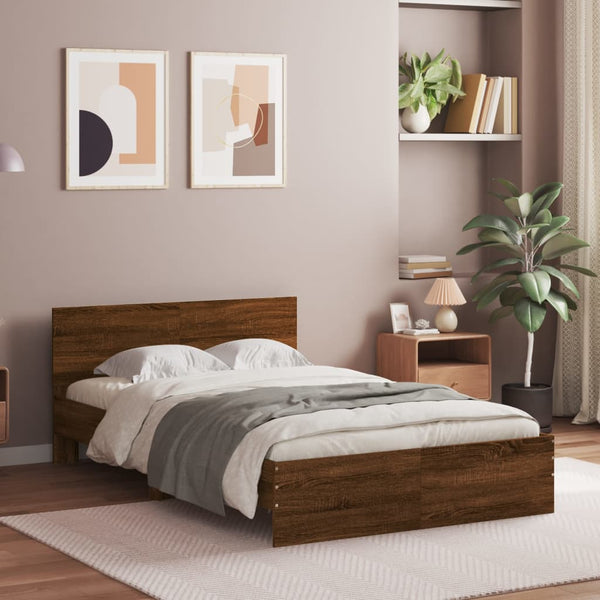 Bettgestell 120x190 cm Braun Eiche-Optik