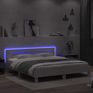 Bettgestell Weiß mit LED 200x200 cm