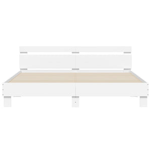 Bettgestell Weiß mit LED 200x200 cm