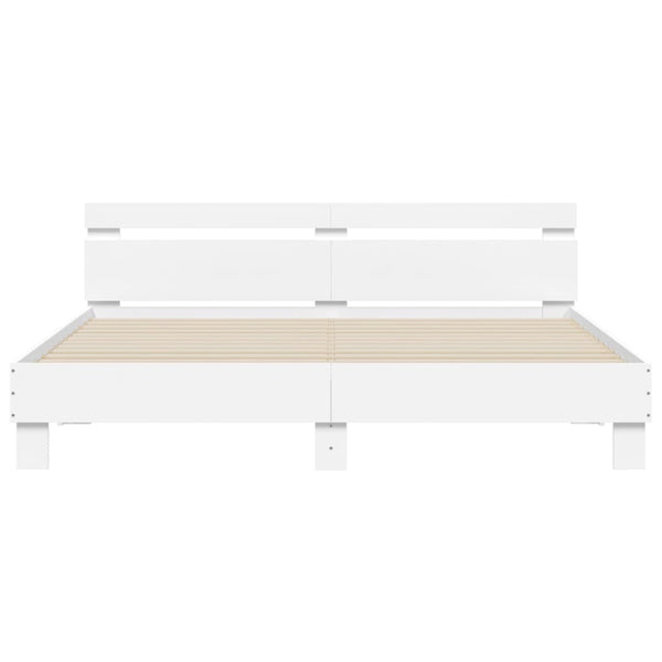 Bettgestell Weiß mit LED 200x200 cm