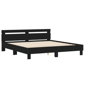 Bettgestell 200x200 cm mit LED Schwarz