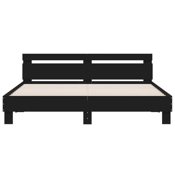 Bettgestell 200x200 cm mit LED Schwarz