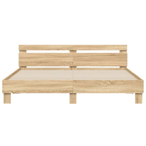 Bettgestell Sonoma-Eiche mit LED