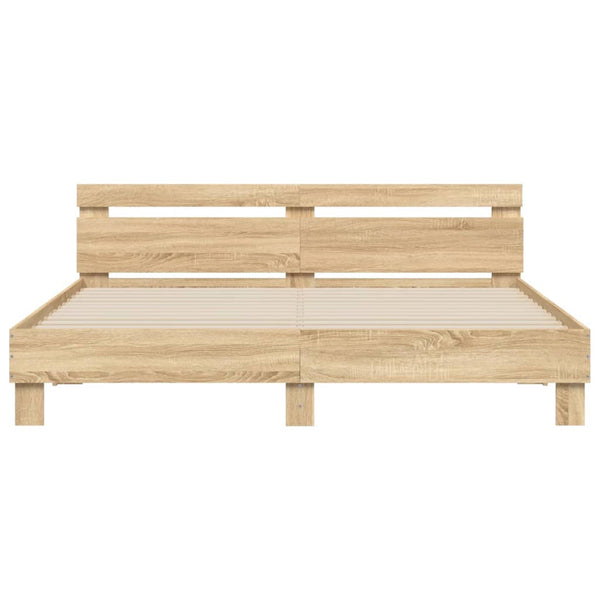 Bettgestell Sonoma-Eiche mit LED
