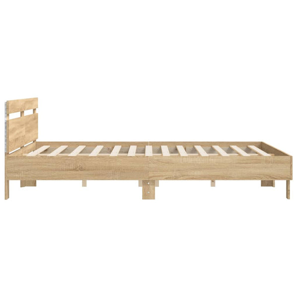 Bettgestell Sonoma-Eiche mit LED