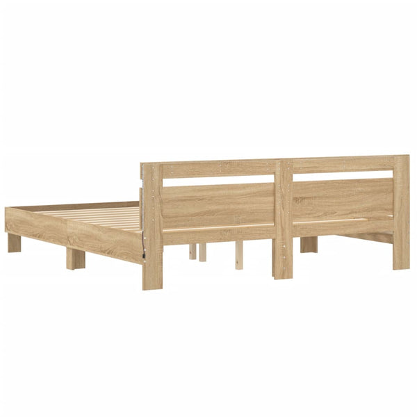 Bettgestell Sonoma-Eiche mit LED