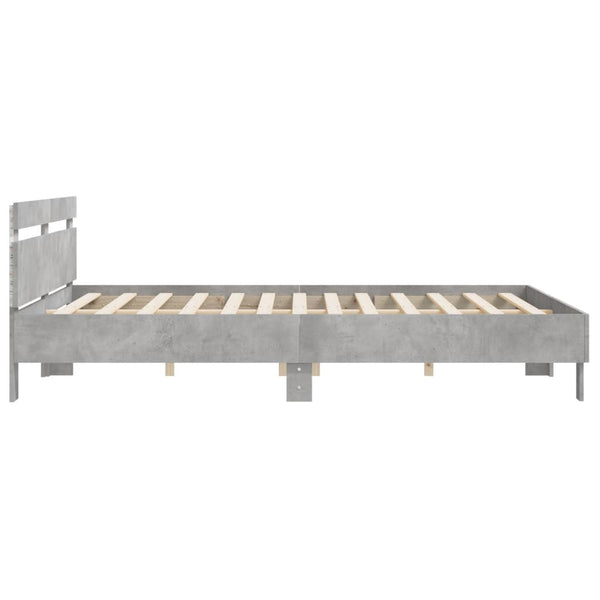 Bettgestell mit LED Betongrau
