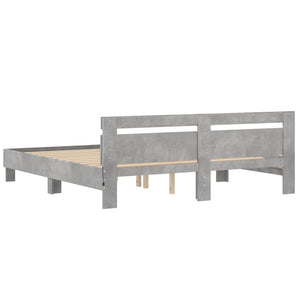 Bettgestell mit LED Betongrau