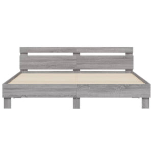 Bettgestell Grau Sonoma mit LED