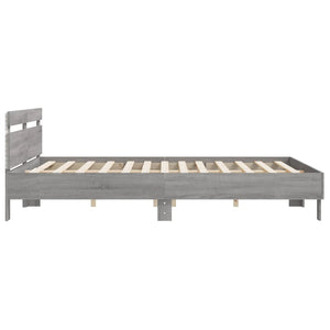 Bettgestell Grau Sonoma mit LED