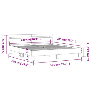 Bettgestell Weiß mit LED 180x200 cm