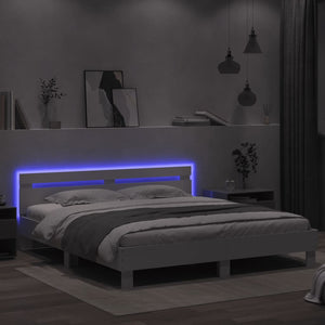 Bettgestell Weiß mit LED 160x200 cm