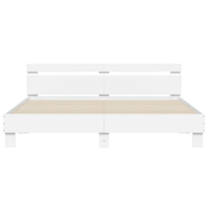 Bettgestell Weiß mit LED 160x200 cm