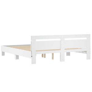 Bettgestell Weiß mit LED 160x200 cm