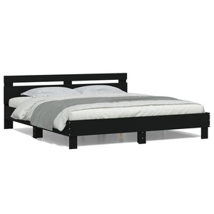 Bettgestell Schwarz mit LED 160x200 cm