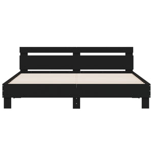 Bettgestell Schwarz mit LED 160x200 cm