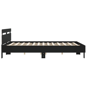 Bettgestell Schwarz mit LED 160x200 cm