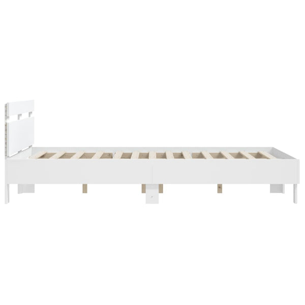 Bettgestell 150x200 cm mit LED Weiß
