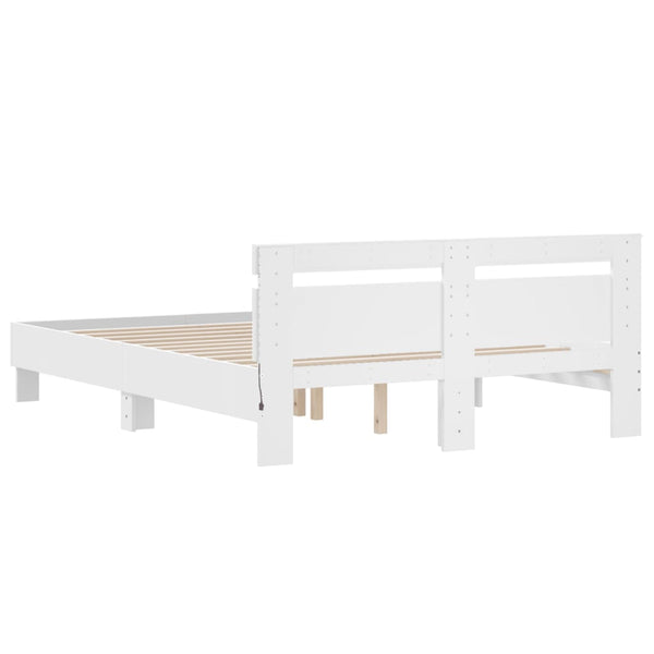 Bettgestell 150x200 cm mit LED Weiß
