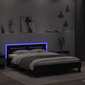 Schwarzes Bettgestell mit LED 150x200 cm