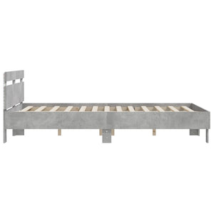 Bettgestell 150x200 cm mit LED Betongrau