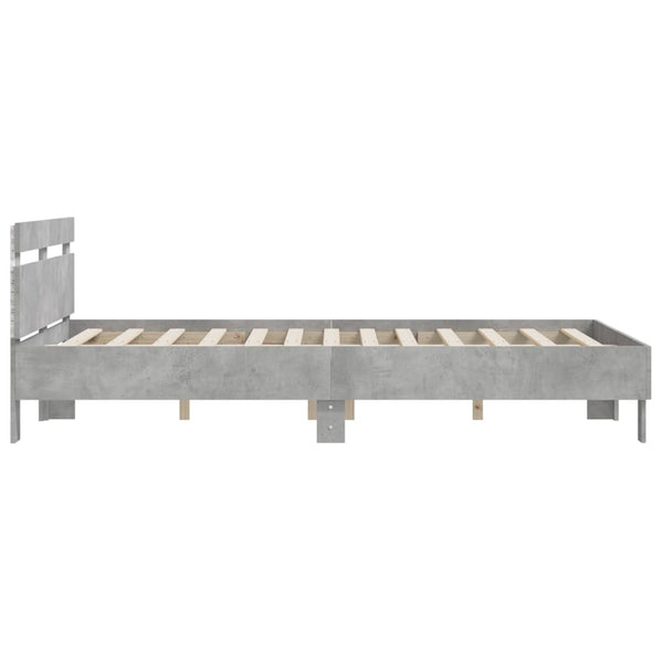 Bettgestell 150x200 cm mit LED Betongrau