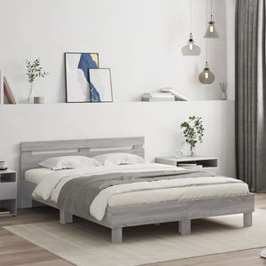 Bettgestell 150x200 cm mit LED Grau