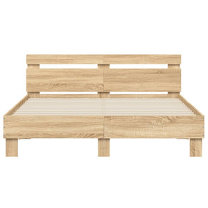 Bettgestell 140x200cm mit LED Sonoma-Eiche