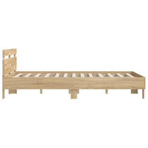 Bettgestell 140x200cm mit LED Sonoma-Eiche