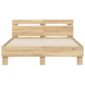Bettgestell 120x200cm mit LED Sonoma-Eiche