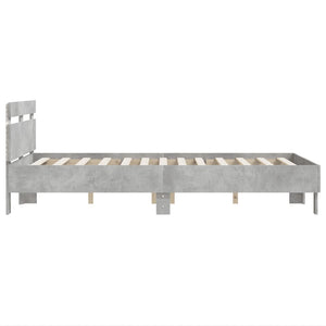 Bettgestell mit LED Betongrau 120x200 cm