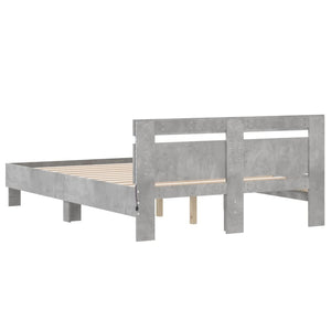 Bettgestell mit LED Betongrau 120x200 cm