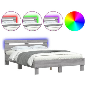 Bettgestell 120x200 cm mit LED Grau