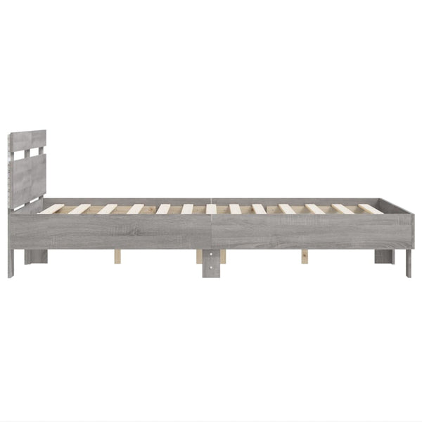 Bettgestell 120x200 cm mit LED Grau