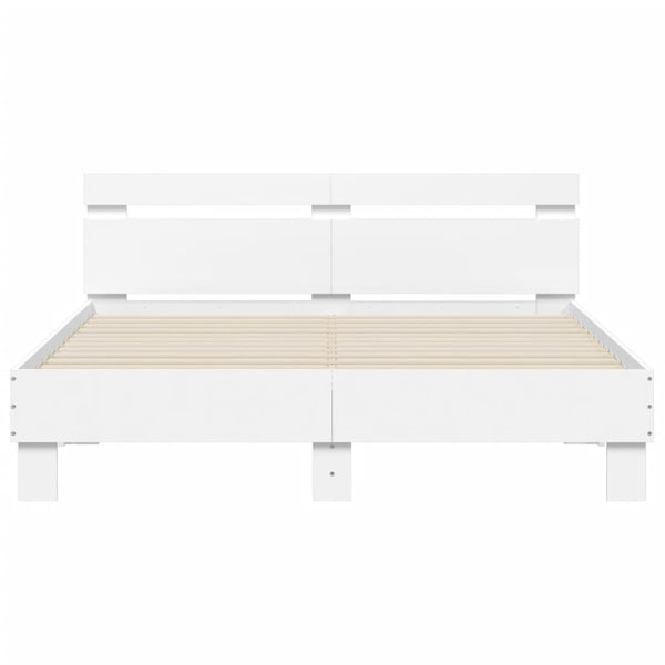 Bettgestell Weiß mit LED 140x190 cm
