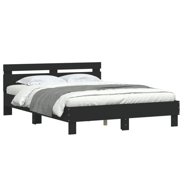 Bettgestell Schwarz mit LED 140x190 cm