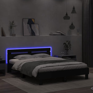 Bettgestell Schwarz mit LED 140x190 cm