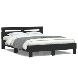 Bettgestell Schwarz mit LED 140x190 cm