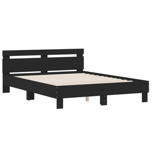Bettgestell Schwarz mit LED 140x190 cm
