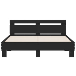 Bettgestell Schwarz mit LED 140x190 cm