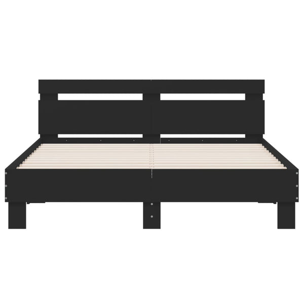 Bettgestell Schwarz mit LED 140x190 cm